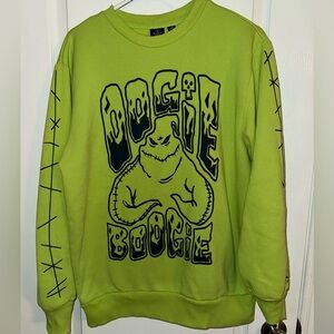 Disney Nightmare Before Christmas Neon Green Oogie Boogie Sweatshirt  Adult S/M
